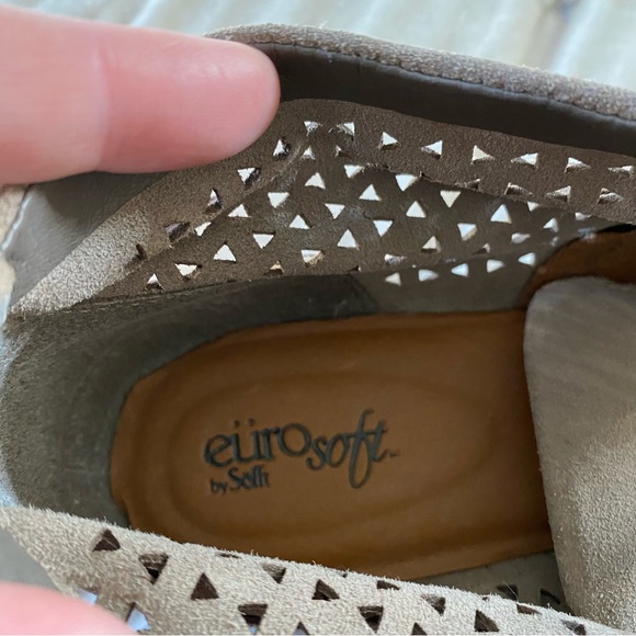 EuroSoft Emmeline laser cut taupe gray suede lace up chukka bootie 10 - Picture 9 of 16